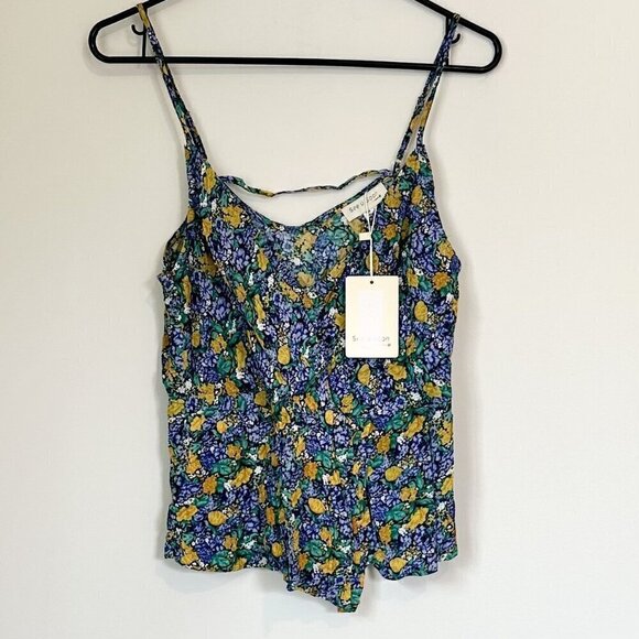 NWT See U Soon Floral V-Neck Tank Top - Size Small - Picture 2 of 8
